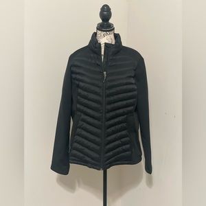 32 Degrees Heat Women's Black Mixed Media Full Zip Packable Jacket coat  XL